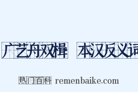 广艺舟双楫·本汉反义词是什么意思的图片
